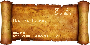 Baczkó Lajos névjegykártya